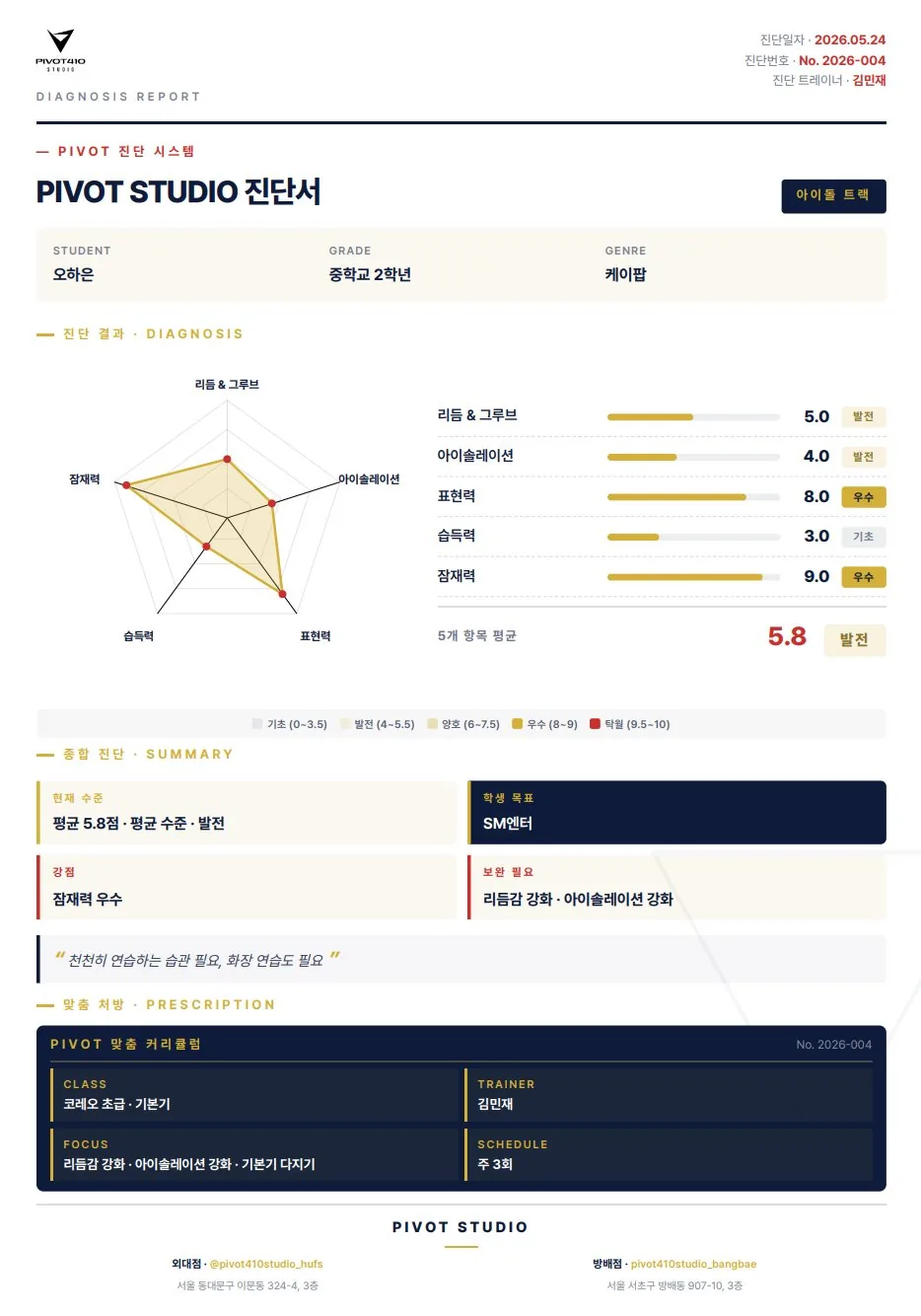 PIVOT 진단서 샘플